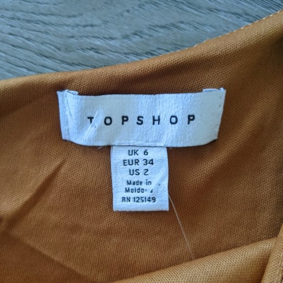 NWT / TOPSHOP / ONE SHOULDER CROP TOP / SIZE 6 / MUSTARD YELLOW - Picture 5 of 8
